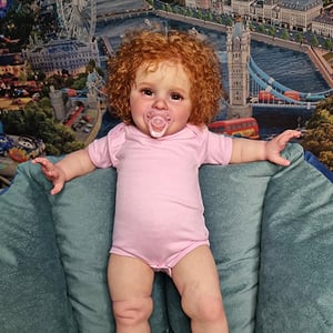 FINEALL Realistic Silicone Vinyl Baby Doll Awake Toddler Baby Doll Girl with Hand-Rooted Fiber Hair FA-942